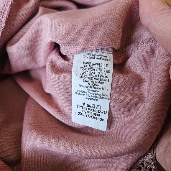 Mikarose 2XL Mauve Pink Lace Midi Dress NWT – Modest Long Sleeve - Picture 5 of 9